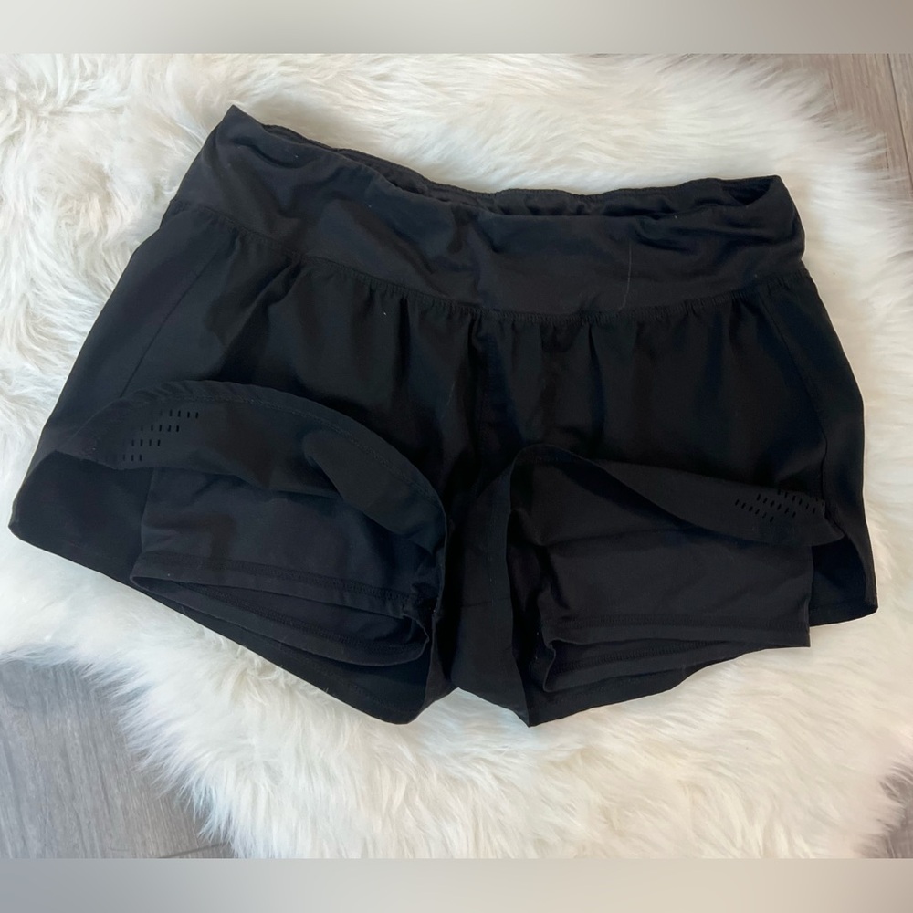 CHAMPION | Women's Black Athletic Shorts with Built In Spandex Shorts (L) - Picture 5 of 8